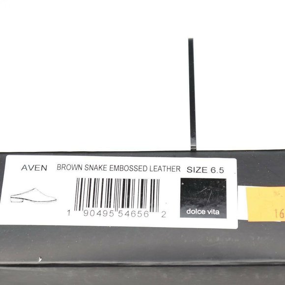 Dolce Vita Womens Aven Mule Shoes Brown Leather Snake Embossed Slip Ons 6.5 New - Picture 6 of 6